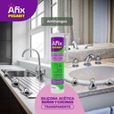 AFIX BAÑO Y COCINA SILICONA ACETICA TRANSP. 280ML/267G - Caja de 12