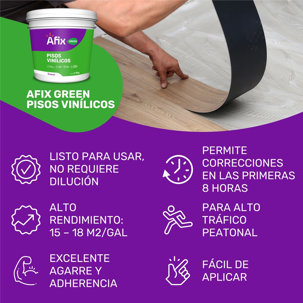 AFIX GREEN PEGA PISO VINIL y LAMINADO X 4 KG - Caja de 4