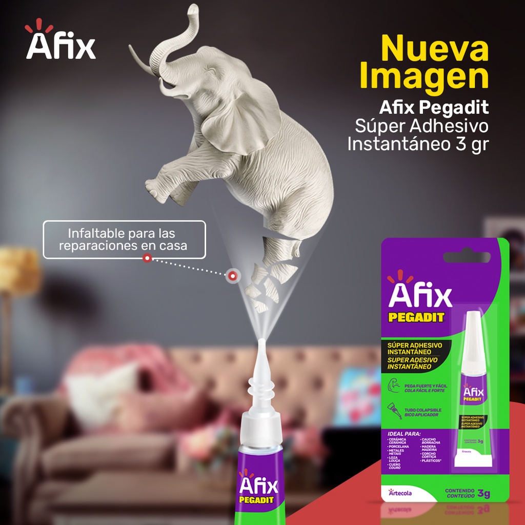 AFIX PEGADIT SUPER ADHESIVO INSTANTANEO TRASLUCIDO x 3G - Caja de 12